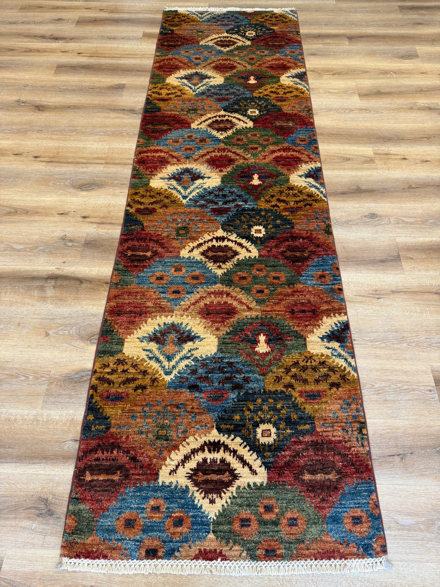 Afghan Tribal Turkman Runner Rug (Handmade) – 9ft 9in x 2ft 10in (Brand New)