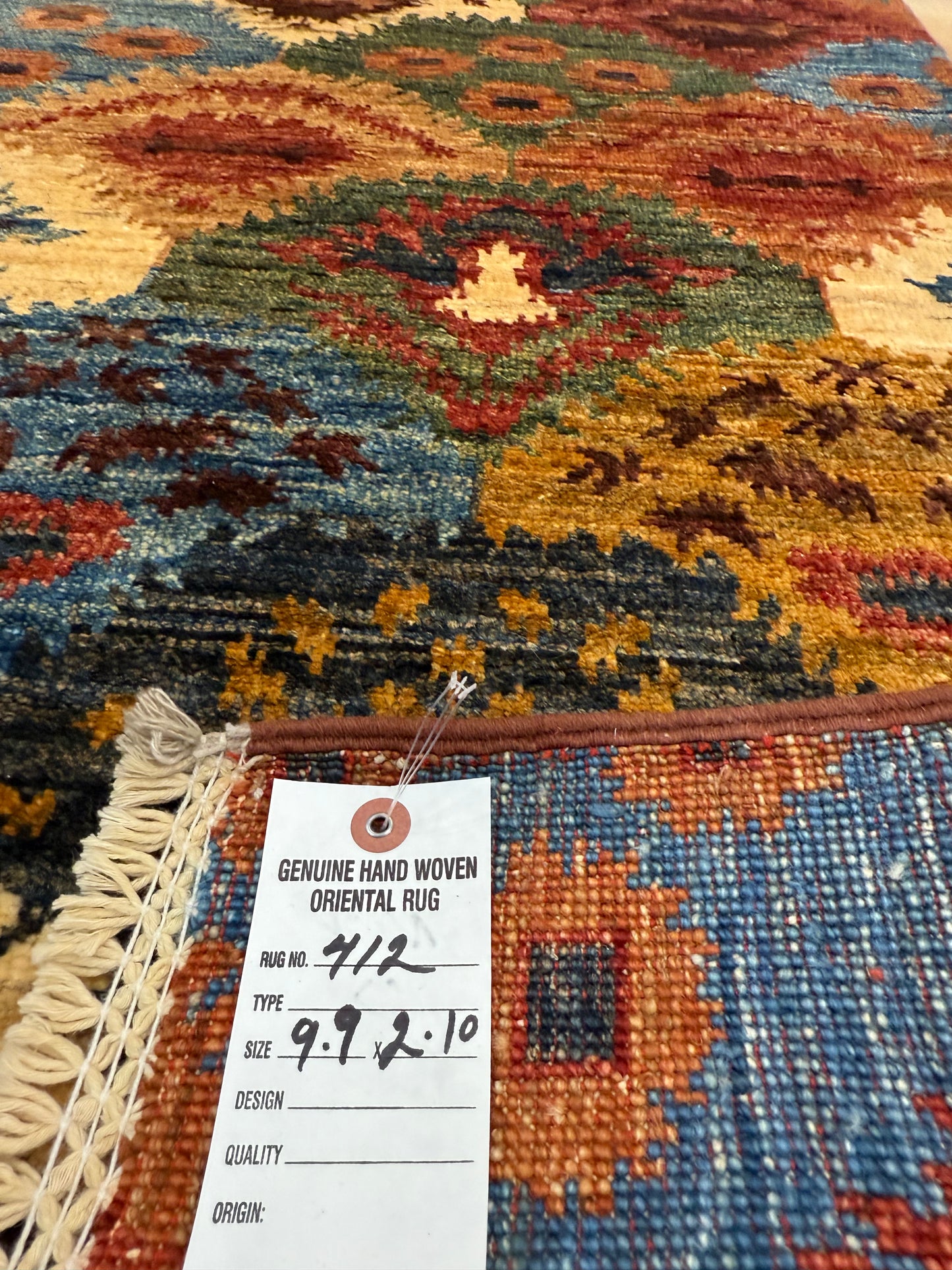 Afghan Tribal Turkman Runner Rug (Handmade) – 9ft 9in x 2ft 10in (Brand New)