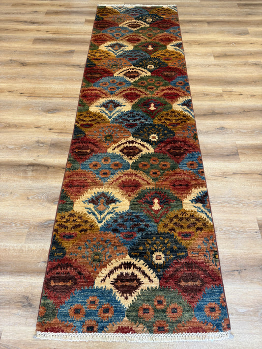 Afghan Tribal Turkman Runner Rug (Handmade) – 9ft 9in x 2ft 10in (Brand New)