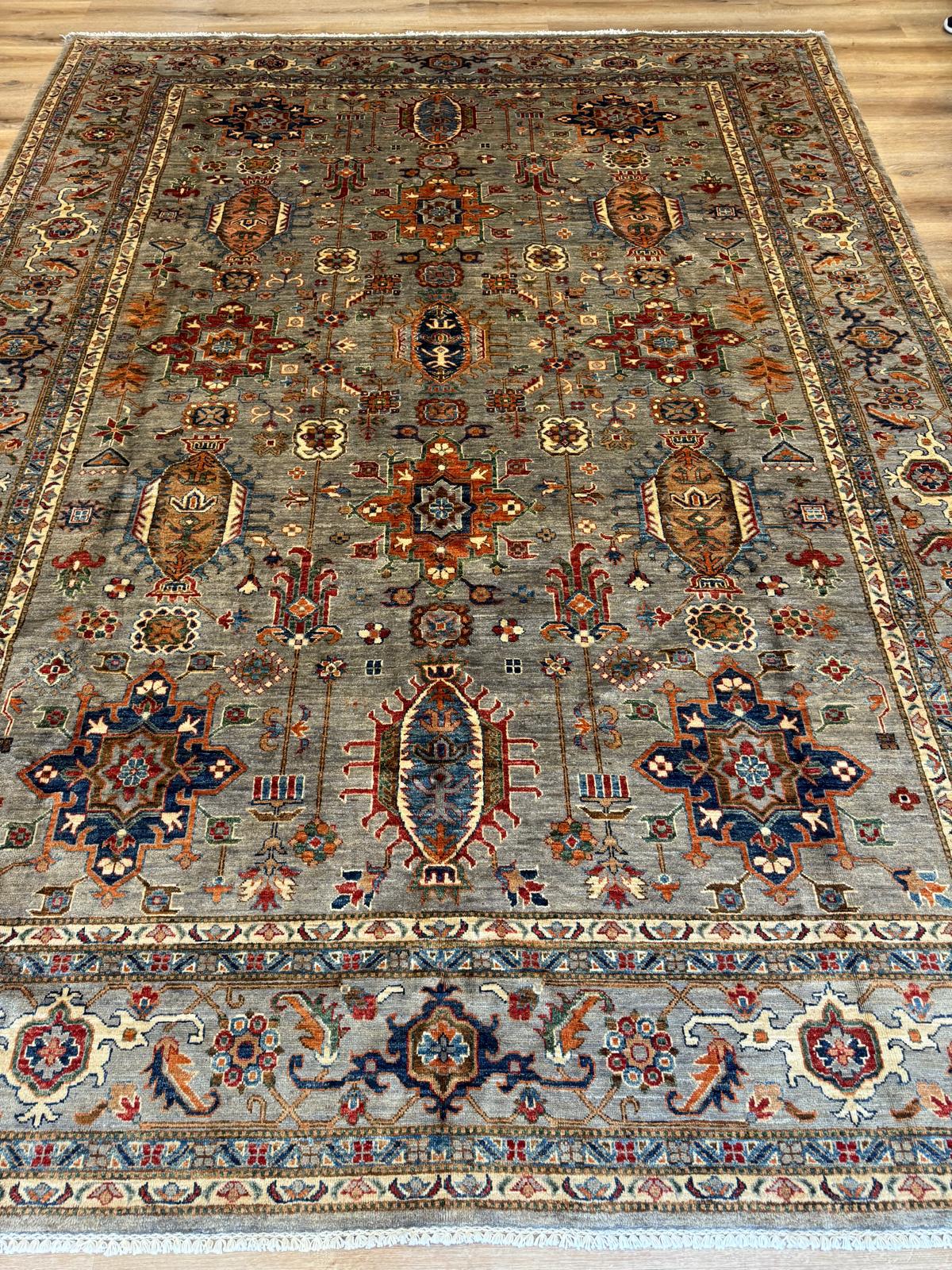 Waziri Rug Afghan Tribal Rug – Waziri Style (Handmade) - 11ft 3in x 8ft 5in (Bran ...