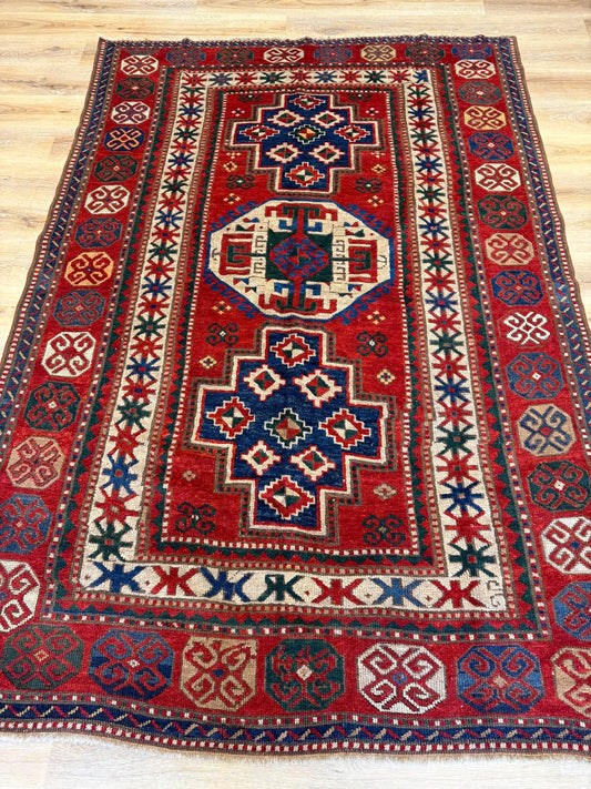 Antique Kazak Rug (Handmade) - 8ft x 5ft 6in
