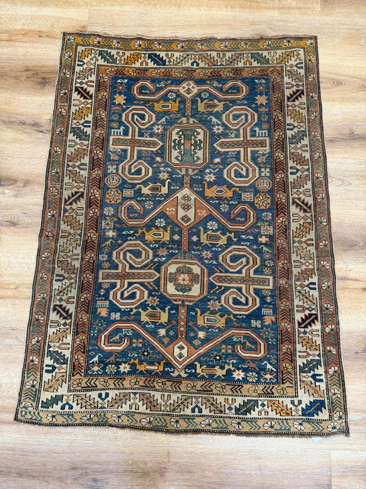 Antique Kuba Caucasian Rug (Handmade) - 4ft 3in x 3ft 1in